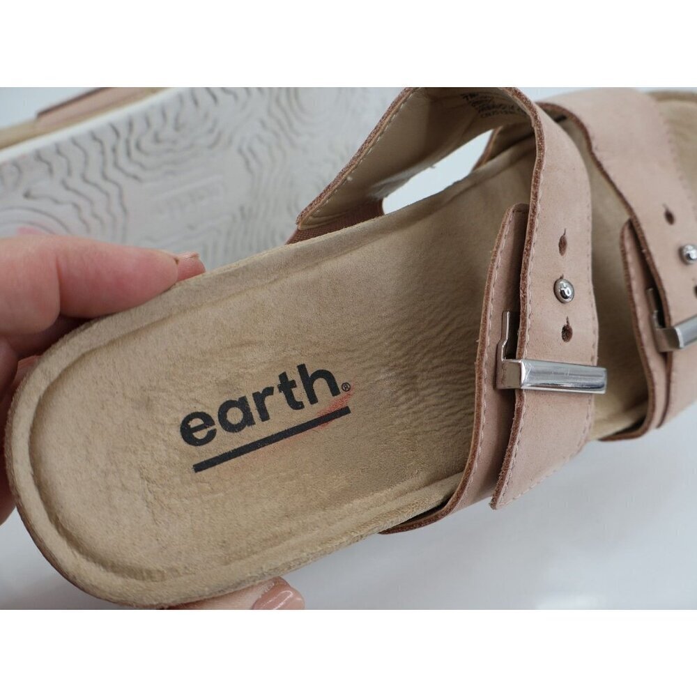 Earth Women's Canyon Ruby Sandal Size 7 Low Wedge Slide Blush Straps Buckle - Picture 10 of 14